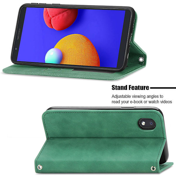 Case till Samsung Galaxy A01 Core Magnetisk stängning Cover Housse Etui Stötsäker - Grön null none