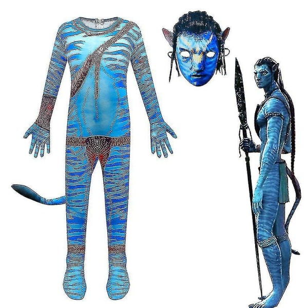 Avatar 2 The Way Of Water Neytiri Cosplay Anime Halloween kostymer för barn Zentai Fantasia Jumpsuits Utklädnad Karneval Kläder D_y 110( for 100-110cm) Boy