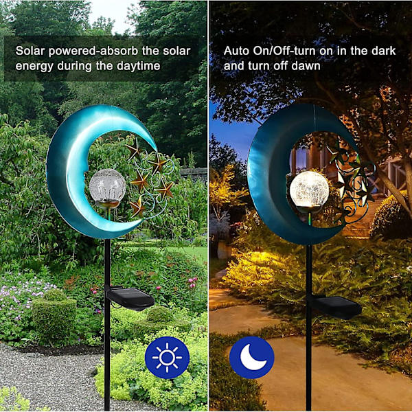 Stars Moon Solar Lights Outdoor - Solar Powered Garden Lights Dekorativa null none