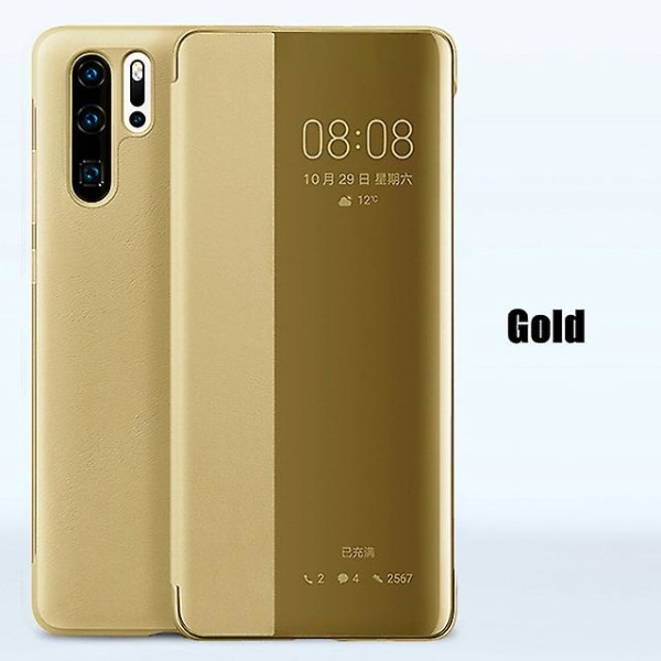 För Huawei Huawei P30pro Flip Window Mate20 Smart Sleeping Phone Cover gold P30Pro