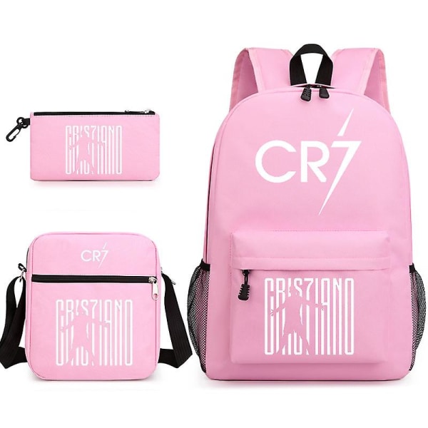 Fashion Cr7 3st Sets Ryggsäck Mochila Nya Studenter Kapacitet Skolväskor Bokväska Resväska