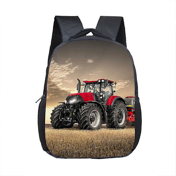 12 Inch Farm Tractor Print Barn Skolväskor Pojkar Flickor Dagis Ryggsäck Baby Toddler Barn Bokväska Present 12farmtrack04cw none