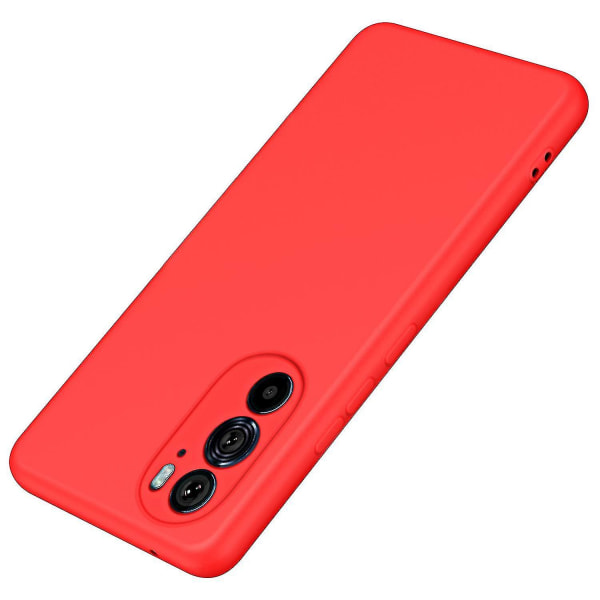 För Motorola Edge X30/30 Pro (Motorola Edge+ (2022)) Gummerat cover med fiberfoder 2,2 mm T Red