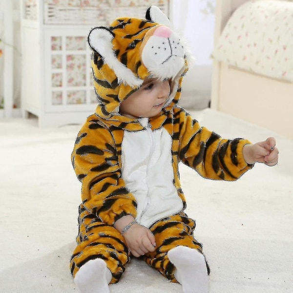 Småbarnsdinosauriedräkt Söt huvadräkt för barn Halloween 0 3 Months Tiger