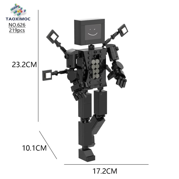 Monitor vs Toilet Man's Building Block Toy Model Handgjord TV Man