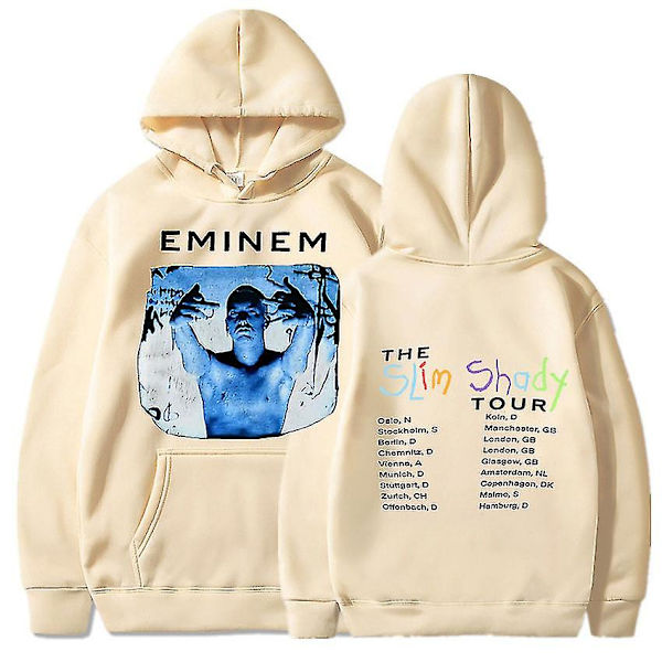 Eminem Anger Management Tour 2002 Hoodie Vintage Harajuku Funny Rick Sweatshirts Långärmade Herr Dam Pullover Mode Khaki16 L