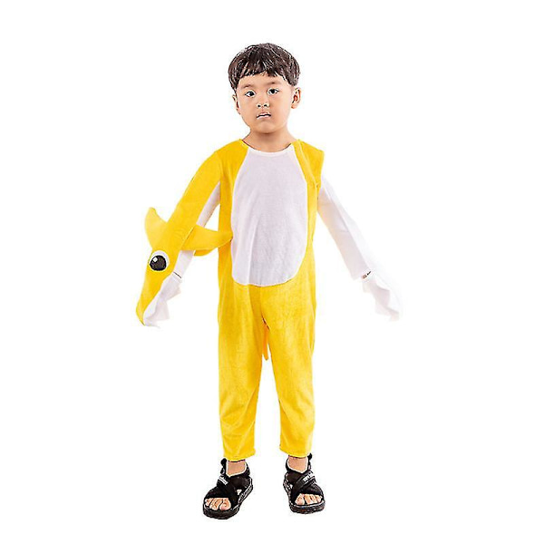 Barns Hajdräkt Halloween Party Cosplay Kostym Yellow XS