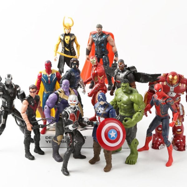 Marvel Avengers 3 Infinity War Film Anime Super Heros Spiderman Captain America Iron Man Hulk Thor Superhjälte Actionfigur Leksaker C Loki