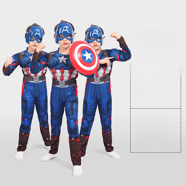 Halloween-dräkt Barn Avengers Captain America Iron Man Spiderman Optimus Prime Muskel-dräkt Children's muscle Black Panther L