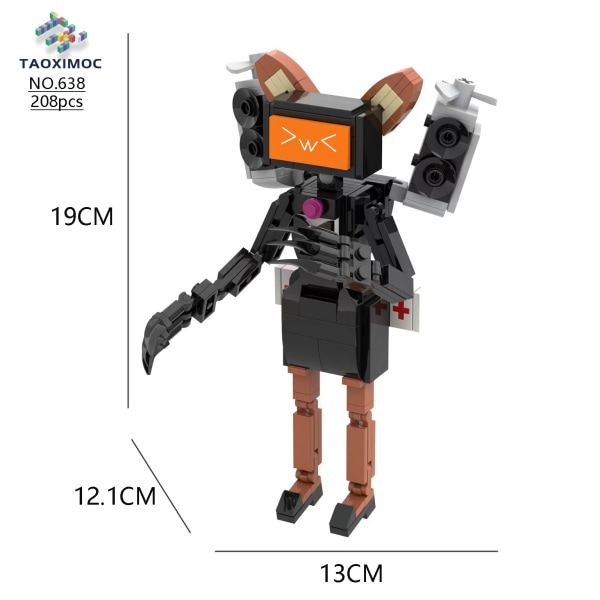 Monitor vs Toilet Man's Building Block Toy Model Handgjord Rabbit Titan female TV personality