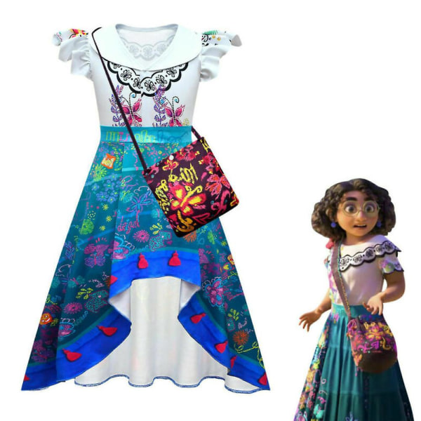 5-13 år tjejer Encanto Mirabel Cosplay kostym prinsessklänning 9-10 Years