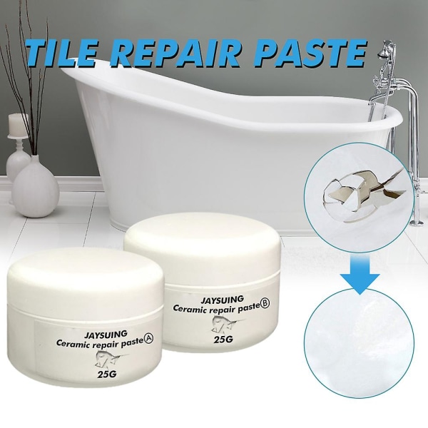 Porslinsreparationssats, glasfiberbadkar Reparationssats för dusch Vit badkar, kakelbadkar