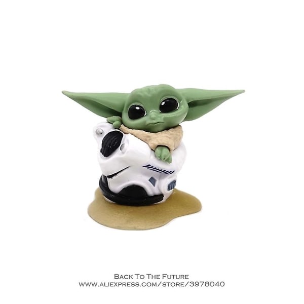 Disney Star Wars 4-6cm Toy Master Baby Yoda Darth Pvc Action Figur Anime Figurer Collection Mini Toy Model För Barn Present C Gray