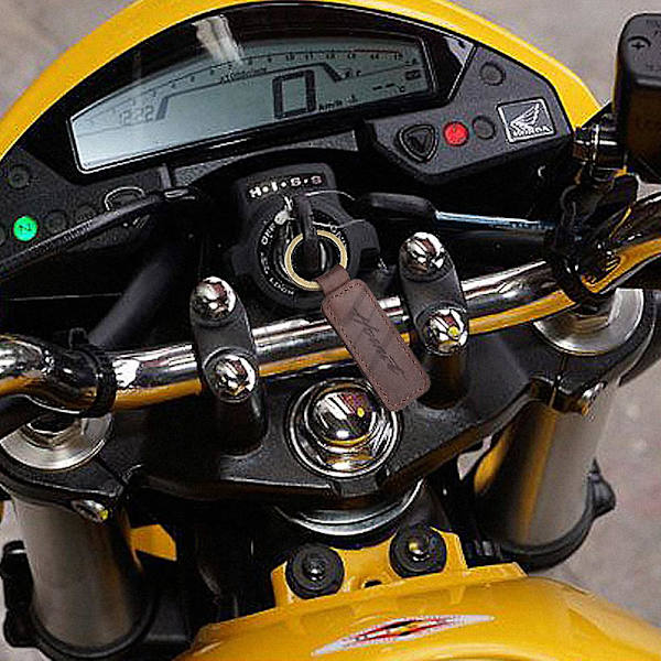 För Honda Hornet Key Cb1000r Cb250f Cb600f Cb900 Etc Motorcykel nyckelring Kohud nyckelring Red