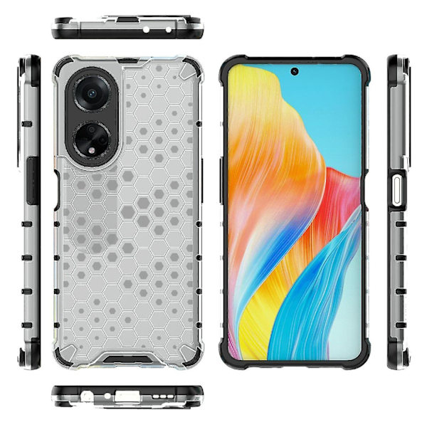 För Oppo A98 5g Anti-dropp phone case Tpu+pc Honeycomb Texture Cover Red