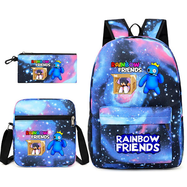 Rainbow Friends ryggsäck för pojkar och flickor Starry Blueprint 3 The single shoulder bag