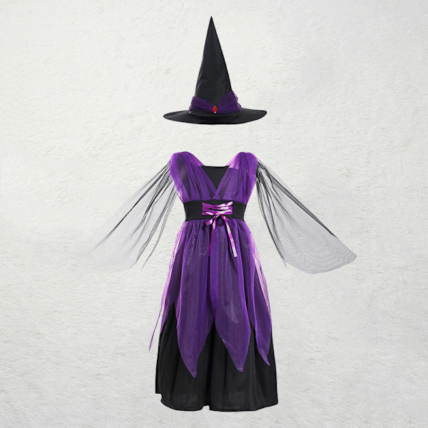 20,21 miljoner Halloween-kostymer Europeiska och amerikanska barn cosplay Anime-kostymer Häx cosplay Halloween-kostymer Purple Cloak 100