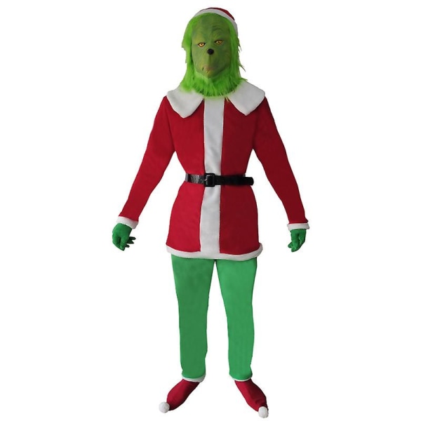 Jul The Grinch Vuxna Cosplay Kostym Party Xmas Santa Grinch Outfit L