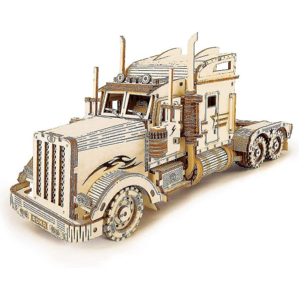 (tung lastbil) Trämodellsats för vuxna bilar - Byggsats för lastbilsmodell - Julfödelsedagspresent för tonåringar och vuxna null none