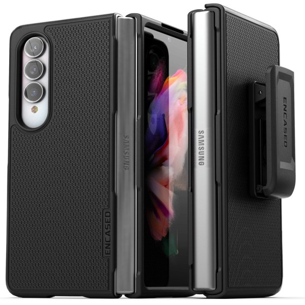 Inkapslad DuraClip för Galaxy Z Fold 4 case, tunnt phone case fram + bak med hölster (2022 Samsung Z-Flip 4)