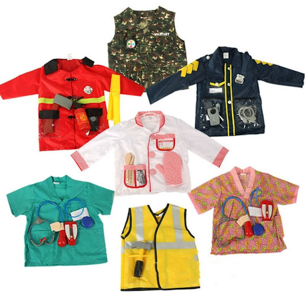 Halloween kostym barn rollspel kostym brandman kostym lek hus Festival föreställning kläder one-piece leverans Chef Apron Red