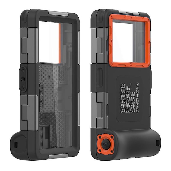8 alternativ Dykning Phone case 15m Undervattensvattentätt cover för simning Snorkling black orange second generation