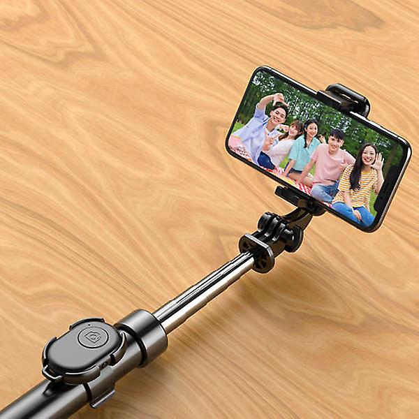 Allt-i-ett Selfie Stick Tripod Utdragbar telefonhållare med Bluetooth -fjärrkontroll och stativ för och Android-enheter black none