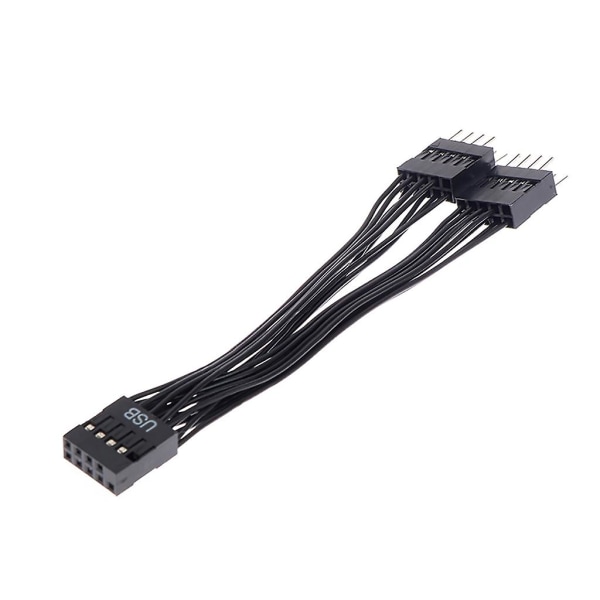 10 cm USB moderkortskabel USB header förlängningskabel 9pin 1 hona till 2 hane null none