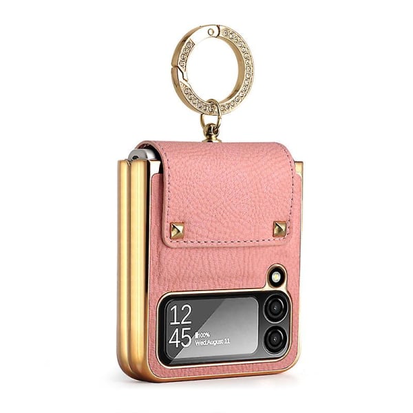 Lämplig för Samsung Zflip3 Samsung Phone Case Folding Ring Case pink