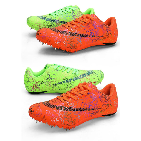 Professionella Sport Spikes Skor För Friidrott Green Orange 37