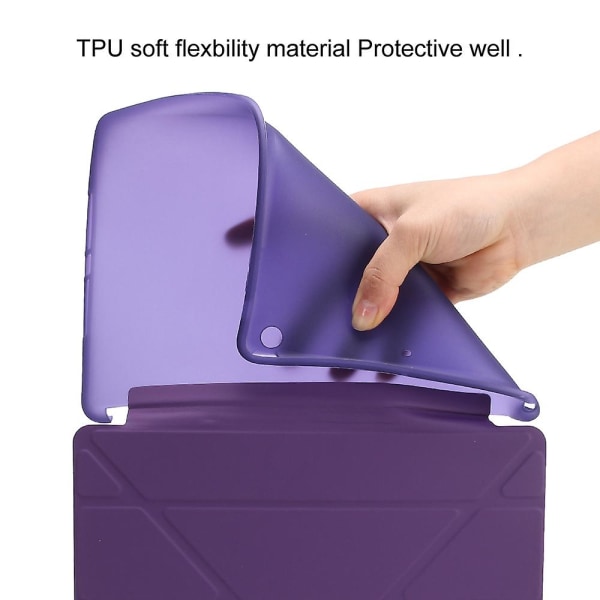 För Ipad 9.7 (2018) / 9.7 (2017) Origami Smart Pu Leather + Tpu Tablet Case Purple