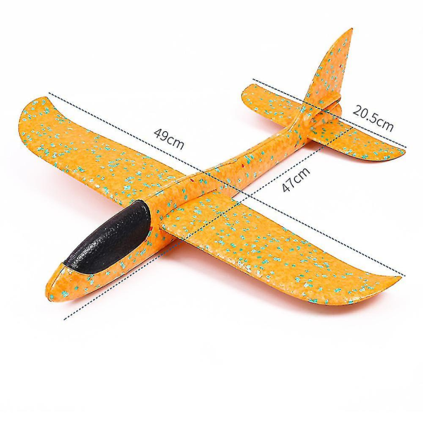 48 cm stort skumflygplan Glider Hand Throw Airplane Inertial Outdoor Launch Barnleksaker Non-luminous Orange