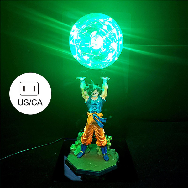 Dragon Ball Lampa Goku Strength Bombs Luminaria Bordslampa Dekorativa Lampor Barn Led Nattljus För Sovrum Ny Green US Plug