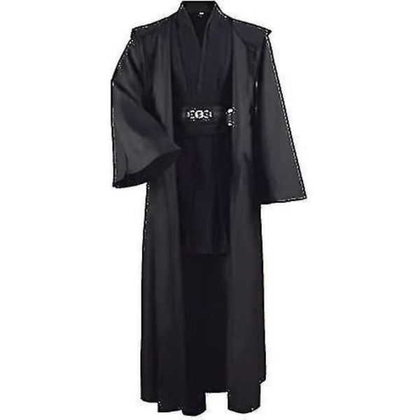 Vuxen Tunika Kostym För Jedi Outfit Skywalker Halloween Cosplay Kostym Huvrock Kappa Full Set Uniform Tre versioner Black Large