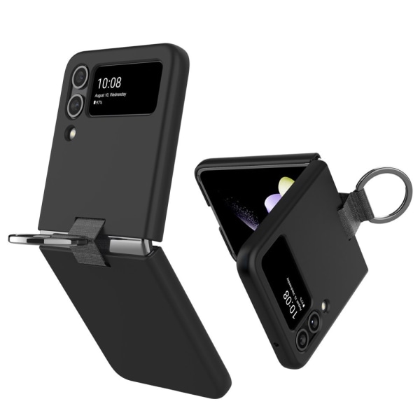 Elegant Choise phone case till Samsung Galaxy Z Flip 4 Stötsäkert vikbart cover med ring, lila black