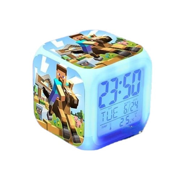 Minecraft Alarm Clock Led Night Light F9