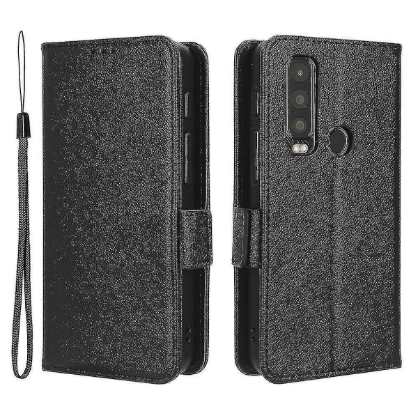 För Motorola Defy 2 5g / Cat S75 5g Pu läder case Litchi Texture Flip Stand Cover Vit Black