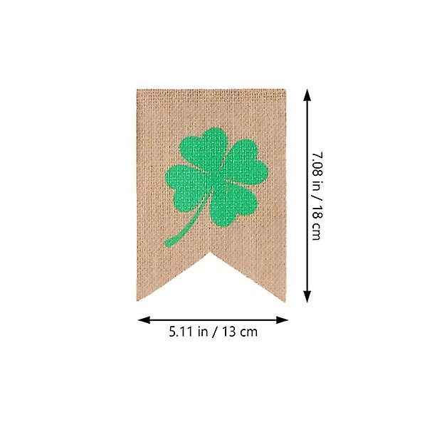2,8 meter Shamrock Burlap Banderoller Grön klöver Bunting Garland Svalstjärtsflaggor för St. Patrick's Day-dekorationer St Paddy's Decor null none