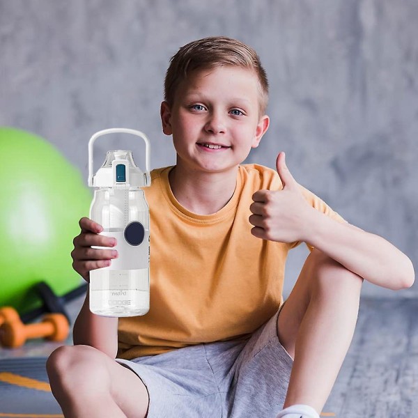 Vattenflaska - Läckagesäkra Bpa-fria vattenflaskor, låsfunktion och fällbart lock, dricksvattenkoppar White 1000ml