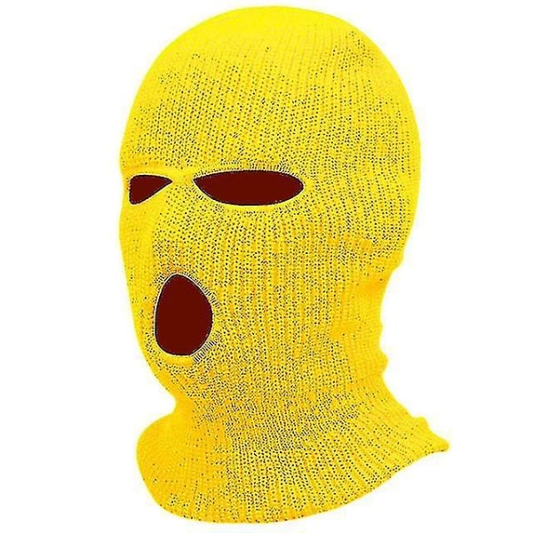 3 Hål Winter Warm Unisex Balaclava Mask Yellow none