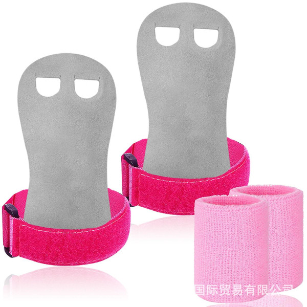 Mkk Kids Gymnastics Grips, Pink Childs Sport Palm Hand Grips Skydd med rosa svettband Elastiskt pannband för ungdomar Barn Flickor Pojkar Gymn
