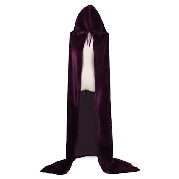 Cosplay-dräkt Halloween Dödsmantel Trollkarl Häxa Prins Prinsessa Guld Sammet Mantel Cape Spot Fuchsia 80