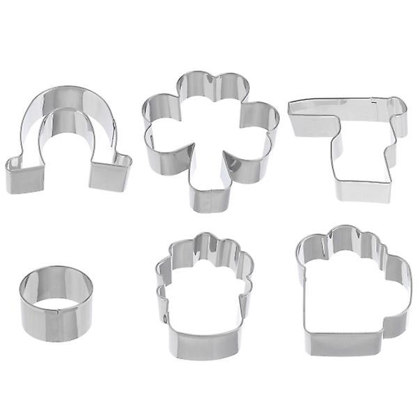 6 st St Patrick's Day Cookie Making Form Form Rostfritt stål Form Silver 8x6.5cm