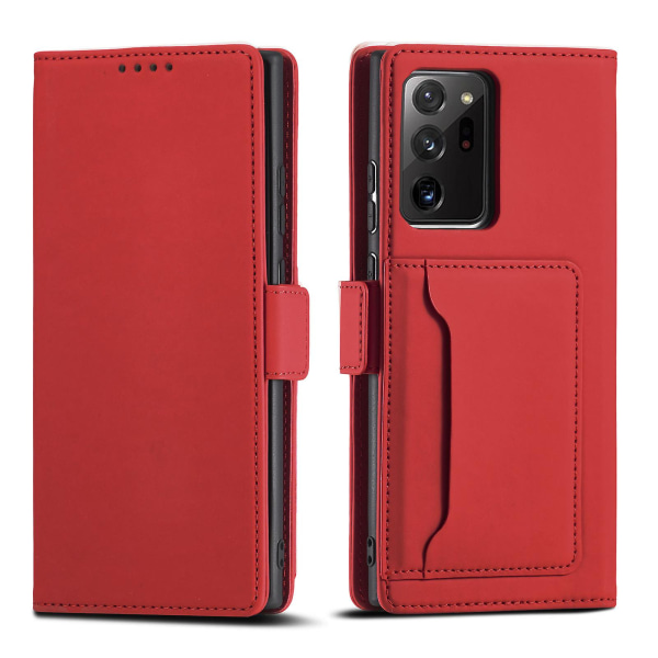Case med magnetisk stängning i läder med kortfack Kompatibel med Samsung Galaxy A53 med stativ Red
