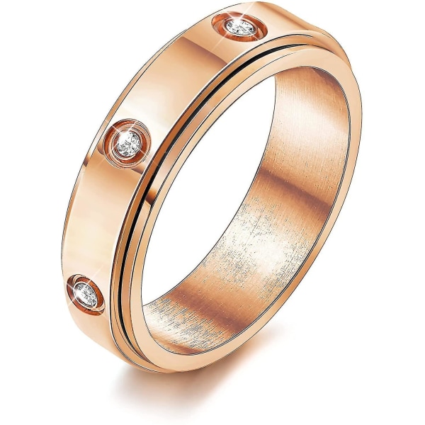 Svängring Bröllopslöfte Roterande Ring Med Cubic Zircons Ångestlindring