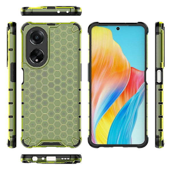 För Oppo A98 5g Anti-dropp phone case Tpu+pc Honeycomb Texture Cover Green
