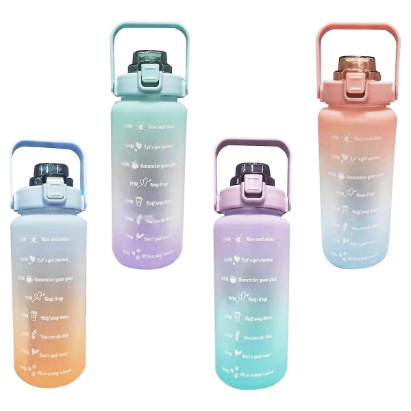 Utomhus vattenflaska Time Marker 2l Motiverande flaska presenter Orange