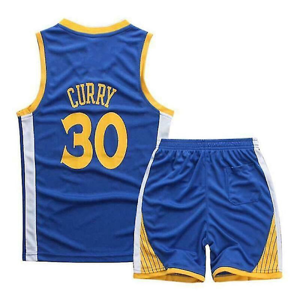 Kids Unisex Basket Training Suit Kits Väst Skjorta + Shorts Sets_s 30 Blue warriors XS(110CM-120CM)
