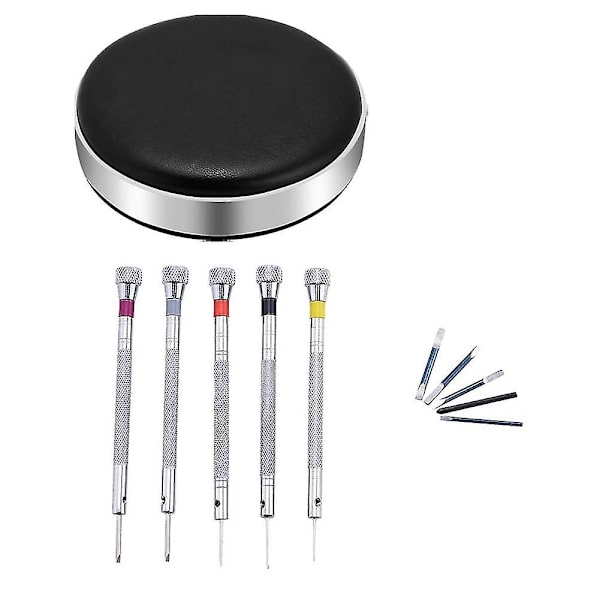 Watch Movement Holder Kudde Och 5 Styck Precision Skruvmejsel Set Glasögon Smycken Watch Reparation T null none