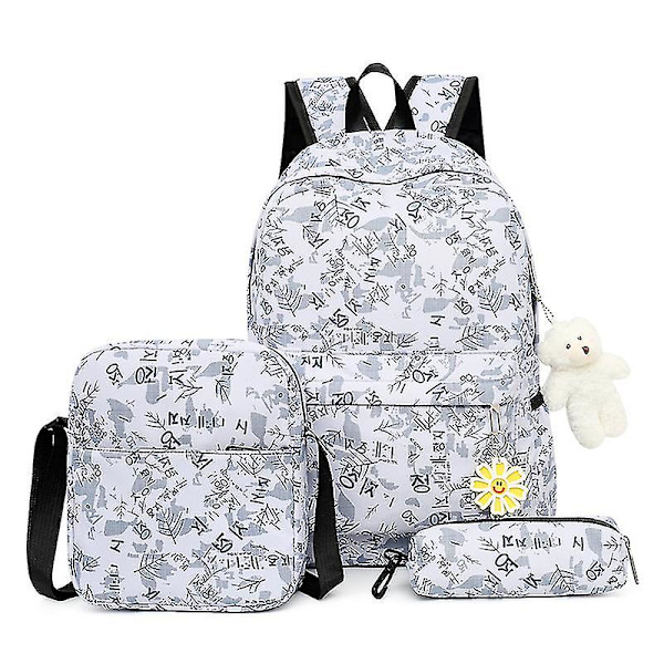 3st/ set Utskrift Skolväskor Ryggsäckar Skolväska Mode Barn Härlig ryggsäck För Barn Flickor Skolväska Student Mochila Sac sky blue 4 none